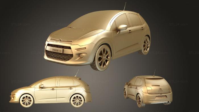Автомобили и транспорт (Комплект Citroen C3 2013, CARS_1168) 3D модель для ЧПУ станка
